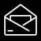 black and white Icon of an envelope